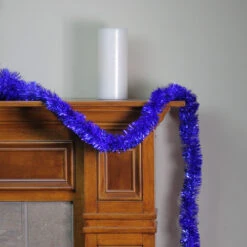 Northlight 12' X 2.5" Traditional Tinsel Lavish Blue Artificial Christmas Garland - Unlit -Festival northlight k15313 3 73726.1665346766