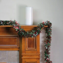 Northlight 12' Shiny Red And Silver Christmas Tinsel Garland - Unlit -Festival northlight k15317 3 50936.1587644957