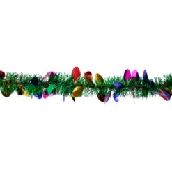 Northlight Christmas Light Bulb Wrapped Tinsel Commercial Garland - 50' X 2" - Green And Multicolor - Unlit -Festival northlight k94055 2 11551.1665610757