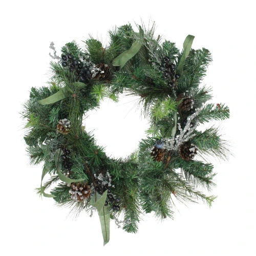 Northlight 24" Mixed Pine With Blueberries Pine Cones And Ice Twigs Artificial Christmas Wreath - Unlit 3 Northlight 24" Mixed Pine With Blueberries Pine Cones And Ice Twigs Artificial Christmas Wreath - Unlit
