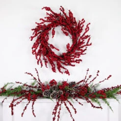 Northlight Red And Burgundy Berry Artificial Christmas Wreath, 22-Inch Unlit -Festival northlight kjit4911hd styled 06934.1681836428