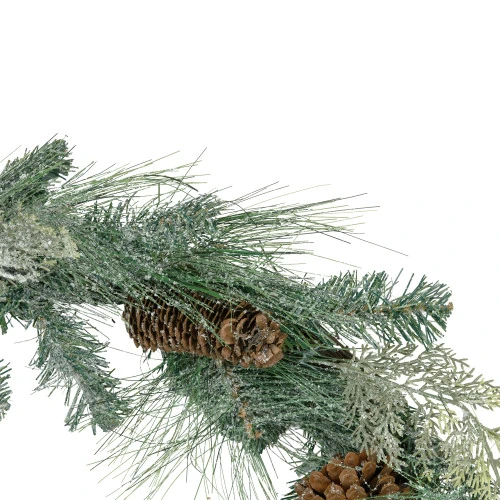 Northlight Frosted Mixed Pine And Pine Cones Artificial Christmas Garland - 6' X 9" - Unlit 4 Northlight Frosted Mixed Pine And Pine Cones Artificial Christmas Garland - 6' X 9" - Unlit - Image 2