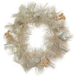 Northlight 24" Champagne Gold Apple And Pine Needle Artificial Christmas Wreath - Unlit