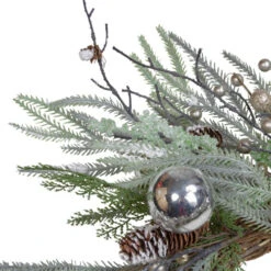 Northlight 28" Artificial Pine Frosted Christmas Wreath With Silver Berries-Unlit -Festival northlight ll89743 3 sample 80401.1603245204
