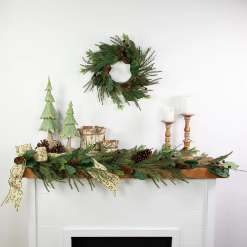 Northlight 6' Mixed Foliage With Pine Cones And Berries Christmas Garland, Unlit 10 Northlight 6' Mixed Foliage With Pine Cones And Berries Christmas Garland, Unlit - Image 8