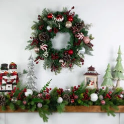 Northlight Ornaments And Pinecones Artificial Pine Christmas Wreath - Unlit - 28" 9 Northlight Ornaments And Pinecones Artificial Pine Christmas Wreath - Unlit - 28" -Festival northlight ll94322 styled 55664.1685711696
