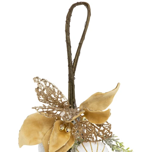 Northlight Glittered Poinsettia And Ornaments Artificial Christmas Garland - 6' X 7" - Unlit 9 Northlight Glittered Poinsettia And Ornaments Artificial Christmas Garland - 6' X 7" - Unlit - Image 7