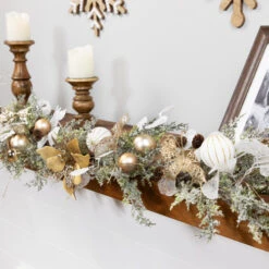 Northlight Glittered Poinsettia And Ornaments Artificial Christmas Garland - 6' X 7" - Unlit 12 Northlight Glittered Poinsettia And Ornaments Artificial Christmas Garland - 6' X 7" - Unlit -Festival northlight ll94328 styled 02 96486.1726019801