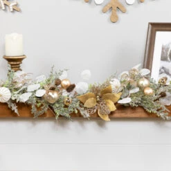 Northlight Glittered Poinsettia And Ornaments Artificial Christmas Garland - 6' X 7" - Unlit 13 Northlight Glittered Poinsettia And Ornaments Artificial Christmas Garland - 6' X 7" - Unlit -Festival northlight ll94328 styled 03 73093.1726019801