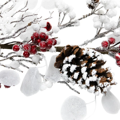 Northlight Berries And Snowflakes Artificial Christmas Garland - 6' X 8" - Red And White - Unlit 7 Northlight Berries And Snowflakes Artificial Christmas Garland - 6' X 8" - Red And White - Unlit - Image 5