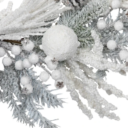 Northlight Flocked Berries And Pinecones Artificial Pine Christmas Wreath - 26" - Unlit 7 Northlight Flocked Berries And Pinecones Artificial Pine Christmas Wreath - 26" - Unlit - Image 5