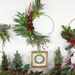 Northlight Real Touch™? Mixed Greenery And Berries Artificial Christmas Wreath - 18" - Unlit 11 Northlight Real Touch™? Mixed Greenery And Berries Artificial Christmas Wreath - 18" - Unlit -Festival northlight ll94347 styled 53839.1680285397