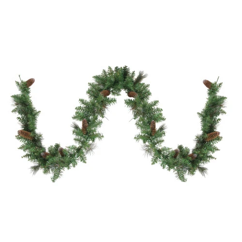 Northlight Yorkville Pine And Glitter Pinecone Artificial Christmas Garland - 9' X 10" - Unlit 3 Northlight Yorkville Pine And Glitter Pinecone Artificial Christmas Garland - 9' X 10" - Unlit