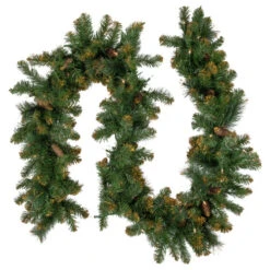 Northlight Pre-Lit Yorkville Pine Artificial Christmas Garland - 9' X 10" - Clear Lights