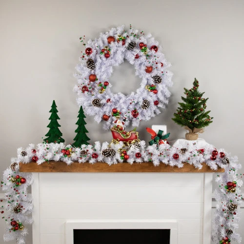 Northlight Crystal Spruce Artificial Christmas Wreath - 24" - White - Unlit 4 Northlight Crystal Spruce Artificial Christmas Wreath - 24" - White - Unlit - Image 2