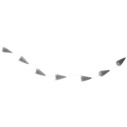 Northlight LED Lighted Battery Operated Silver Mini Sisal Tree Christmas Garland - 6.5' - Warm White Lights 5 Northlight LED Lighted Battery Operated Silver Mini Sisal Tree Christmas Garland - 6.5' - Warm White Lights - Image 3