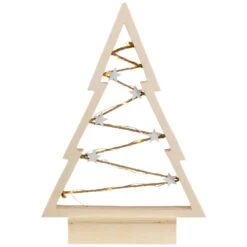 Northlight Lighted Wooden Christmas Tree With Stars Decoration - 11"