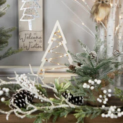 Northlight Lighted Wooden Christmas Tree With Stars Decoration - 11" -Festival northlight nj95130 styled 2 91987.1694187838