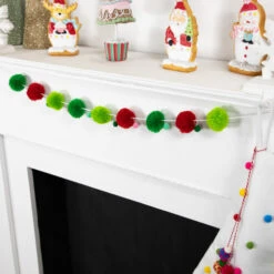 Northlight Pom Pom Christmas Garland - 4' X 2" - Green And Red - Unlit 11 Northlight Pom Pom Christmas Garland - 4' X 2" - Green And Red - Unlit -Festival northlight nj95158 styled 01 03451.1695744025