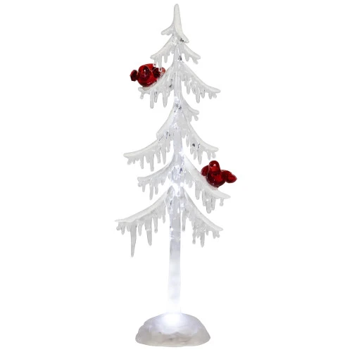 Northlight LED Lighted Acrylic Icicle Tree With Cardinals Christmas Decoration - 14" 4 Northlight LED Lighted Acrylic Icicle Tree With Cardinals Christmas Decoration - 14" - Image 2