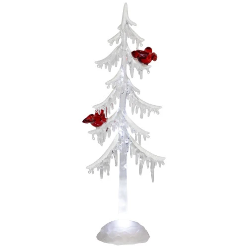 Northlight LED Lighted Acrylic Icicle Tree With Cardinals Christmas Decoration - 14" 7 Northlight LED Lighted Acrylic Icicle Tree With Cardinals Christmas Decoration - 14" - Image 5