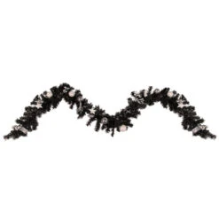 Northlight Pre-Lit Battery Operated Black Pine Artificial Christmas Garland - 9' X 6" - Cool White LED Lights