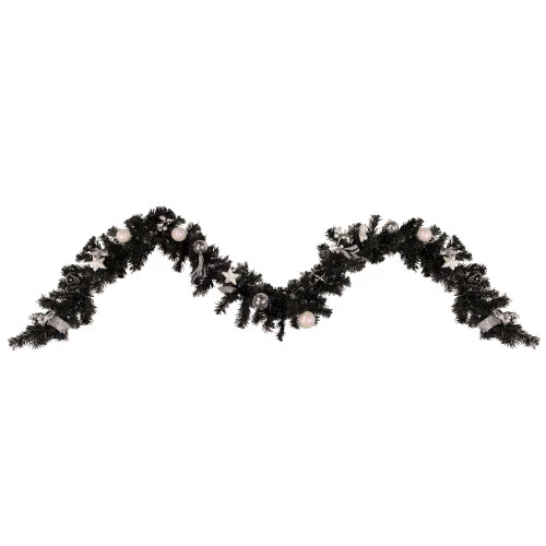 Northlight Pre-Lit Battery Operated Black Pine Artificial Christmas Garland - 9' X 6" - Cool White LED Lights 3 Northlight Pre-Lit Battery Operated Black Pine Artificial Christmas Garland - 9' X 6" - Cool White LED Lights