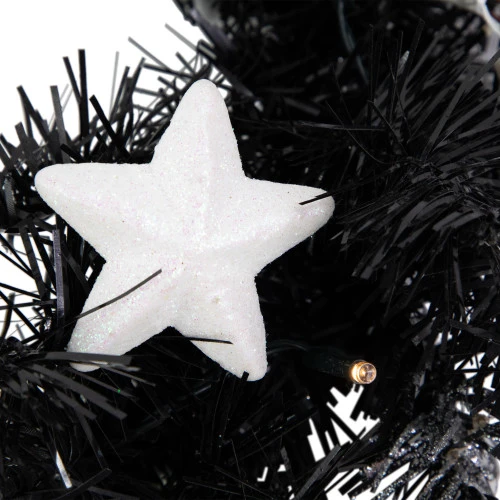 Northlight Pre-Lit Battery Operated Black Pine Christmas Wreath - 16" - Cool White LED Lights 7 Northlight Pre-Lit Battery Operated Black Pine Christmas Wreath - 16" - Cool White LED Lights - Image 5