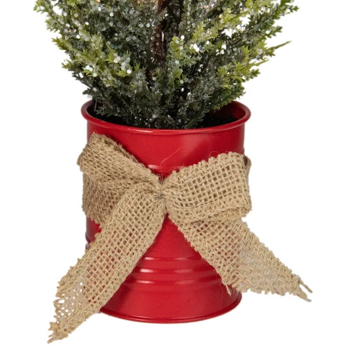 Northlight LED Lighted Artificial Iced Potted Christmas Tree Decoration - 16" - Clear Lights 5 Northlight LED Lighted Artificial Iced Potted Christmas Tree Decoration - 16" - Clear Lights - Image 3