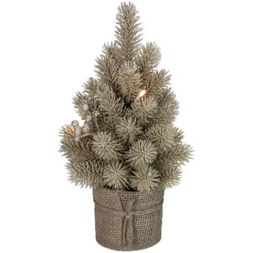 Northlight LED Potted Metallic Glitter Artificial Christmas Tree - 10.25" - Clear Lights 3 Northlight LED Potted Metallic Glitter Artificial Christmas Tree - 10.25" - Clear Lights