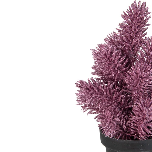 Northlight Potted Metallic Glitter Artificial Pine Christmas Tree - 8.5" - Pink - Unlit 4 Northlight Potted Metallic Glitter Artificial Pine Christmas Tree - 8.5" - Pink - Unlit - Image 2