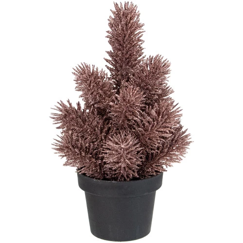 Northlight Potted Glittered Artificial Pine Christmas Tree - 8.5" - Rose Gold - Unlit 3 Northlight Potted Glittered Artificial Pine Christmas Tree - 8.5" - Rose Gold - Unlit