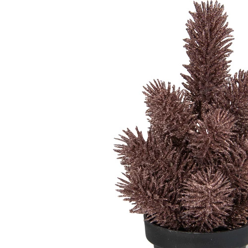 Northlight Potted Glittered Artificial Pine Christmas Tree - 8.5" - Rose Gold - Unlit 4 Northlight Potted Glittered Artificial Pine Christmas Tree - 8.5" - Rose Gold - Unlit - Image 2