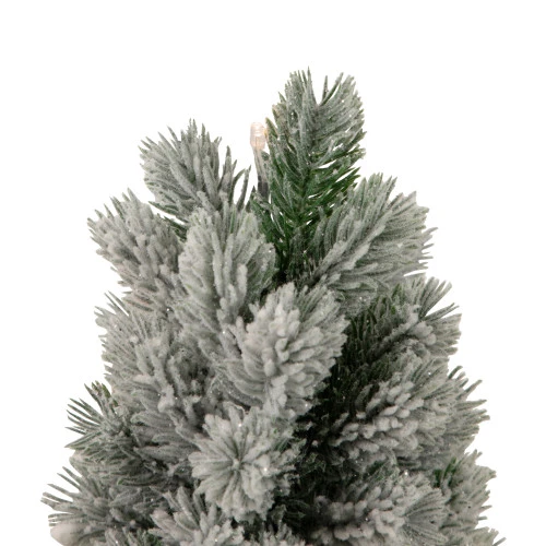 Northlight 16" LED Lighted Mini Frosted Pine Christmas Tree In Cement Base 5 Northlight 16" LED Lighted Mini Frosted Pine Christmas Tree In Cement Base - Image 3