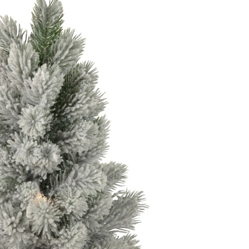 Northlight 16" LED Lighted Mini Frosted Pine Christmas Tree In Cement Base 6 Northlight 16" LED Lighted Mini Frosted Pine Christmas Tree In Cement Base - Image 4