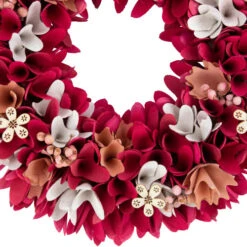 Northlight Wooden Floral Spring Wreath With Berries - 13" - Fuchsia Pink And White -Festival northlight sh27005 2 80862.1680285011