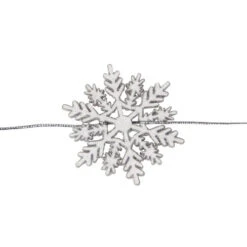 Northlight 5' White Glitter Dusted Wooden Snowflake Christmas Garland -Festival northlight sh27143 2 36099.1665610742