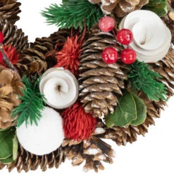 Northlight White Wooden Rose, Pine Cone And Berry Artificial Christmas Wreath, 10-Inch, Unlit 11 Northlight White Wooden Rose, Pine Cone And Berry Artificial Christmas Wreath, 10-Inch, Unlit -Festival northlight sh36203 02 09196.1700759450
