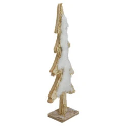 Northlight Wooden Tree With Faux Fur Christmas Decoration - 13.5" - Brown And White -Festival northlight sh89634 1 35536.1669884313