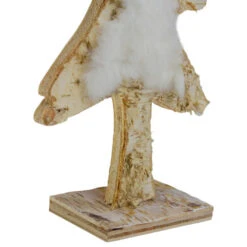Northlight Wooden Tree With Faux Fur Christmas Decoration - 13.5" - Brown And White -Festival northlight sh89634 3 64224.1669884313