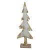 Northlight Wooden Tree With Faux Fur Christmas Decoration - 13.5" - Brown And White