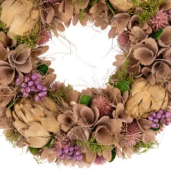 Northlight 12" Purple And Beige Wooden Floral Spring Wreath With Preserved Artichoke -Festival northlight sh91453 2 28011.1680285013