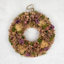 Northlight 12" Purple And Beige Wooden Floral Spring Wreath With Preserved Artichoke -Festival northlight sh91453 ongray 90978.1680285013