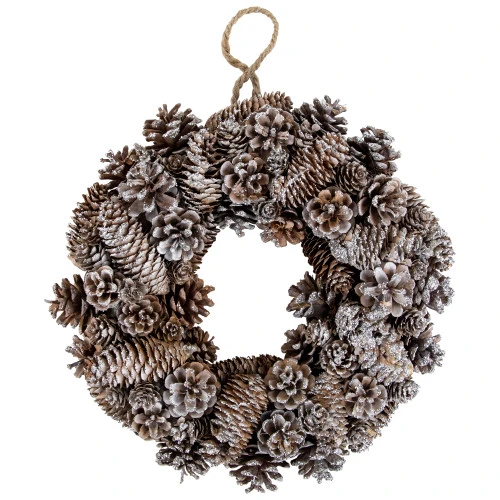Northlight Frosted Assorted Pinecone Decorative Christmas Wreath, 13.5-Inch, Unlit 3 Northlight Frosted Assorted Pinecone Decorative Christmas Wreath, 13.5-Inch, Unlit