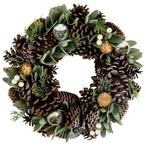 Northlight Silver And Green Mixed Foliage And Pinecone Christmas Wreath, 13.5-Inch, Unlit 3 Northlight Silver And Green Mixed Foliage And Pinecone Christmas Wreath, 13.5-Inch, Unlit