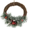 Northlight Red Ornaments, Pine Needle And Stars Frosted Christmas Wreath, 13.75-Inch -Festival northlight sh94268 1new 88767.1667981944