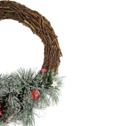 Northlight Red Ornaments, Pine Needle And Stars Frosted Christmas Wreath, 13.75-Inch 9 Northlight Red Ornaments, Pine Needle And Stars Frosted Christmas Wreath, 13.75-Inch -Festival northlight sh94268 2 77725.1709320720
