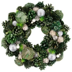 Northlight Green Pinecone And Foliage Artificial Christmas Wreath, 14-Inch, Unlit