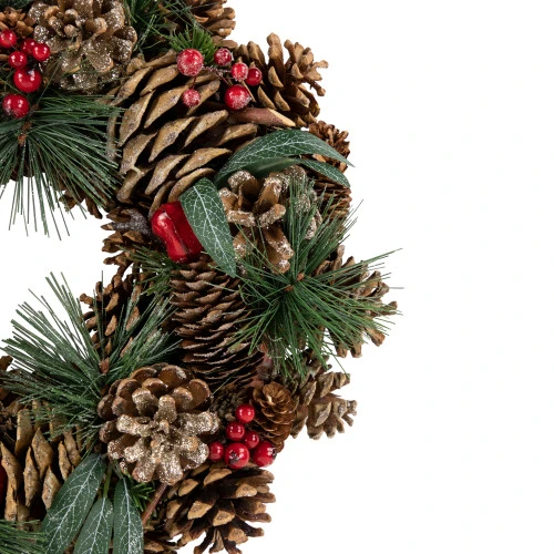 Northlight Green Mixed Foliage And Apple Artificial Christmas Wreath, 13.75-Inch, Unlit 5 Northlight Green Mixed Foliage And Apple Artificial Christmas Wreath, 13.75-Inch, Unlit - Image 3