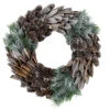 Northlight Brown And Green Pine Needle And Pine Cone Artificial Christmas Wreath, 13.5-Inch, Unlit